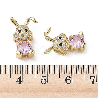 Brass Micro Pave Mixed Color Cubic Zirconia Pendants KK-A299-07G-1