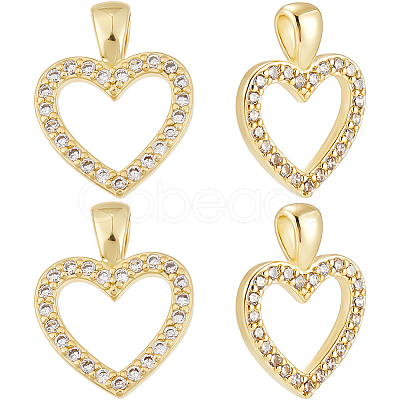10Pcs Brass Cubic Zirconia Pendants KK-BBC0015-94-1