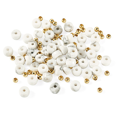 50Pcs Natural Howlite Beads G-TAD0001-09-1