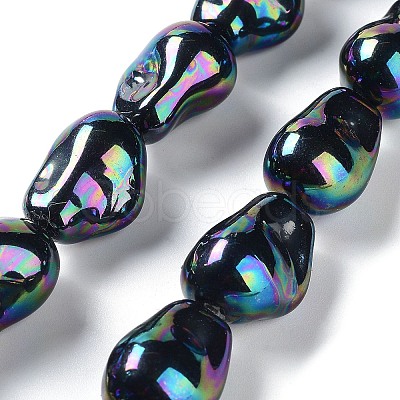 Electroplated Glass Imitation Pearl Beads Strands BSHE-G035-01A-04-1-1