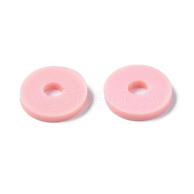 Flat Round Handmade Polymer Clay Beads CLAY-R067-10mm-18-1