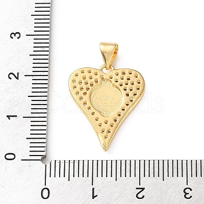 Brass Micro Pave Clear Cubic Zirconia Pendants CU-CBA03AF-09C-G-1