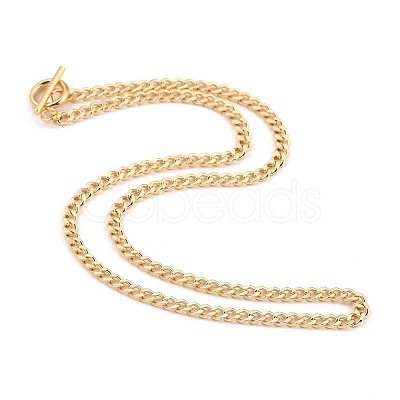Brass Curb Chain Necklaces NJEW-JN02974-1