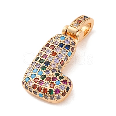 Brass Micro Pave Cubic Zirconia Pendants KK-C076-29L-G02-1
