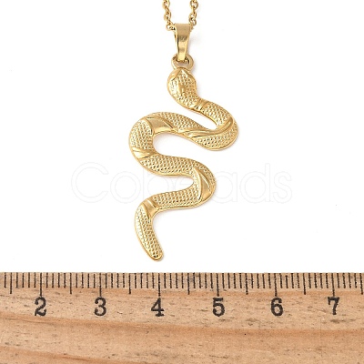 304 Stainless Steel Snake Pendant Necklaces for Women Men LS-NJEW-Z063-03G-05-1