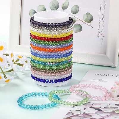 20Pcs Glass Beads Bracelets BJEW-SW001599-01-1