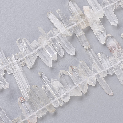 Natural Quartz Crystal Pointed Beads Strands G-L484-01-1