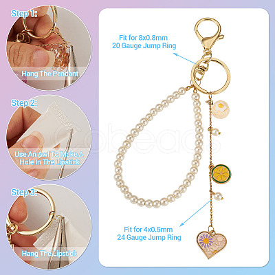DIY Alloy & Iron Lipstick Keychains Making Kits DIY-TA0014-04-1