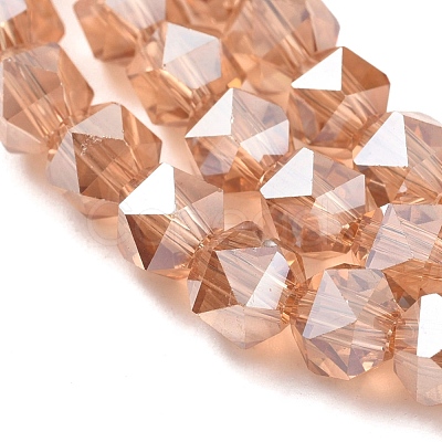 Electroplate Glass Beads Strands EGLA-L018-B-FR01-1