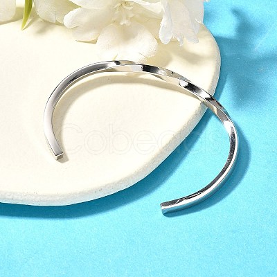 Non-Tarnish 304 Stainless Steel Cuff Bangles BJEW-K222-02P-1
