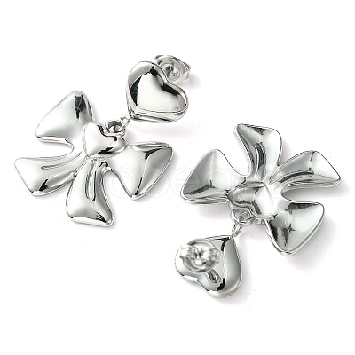 Tarnish Resistant 304 Stainless Steel Dangle Stud Earrings EJEW-Z038-09P-1
