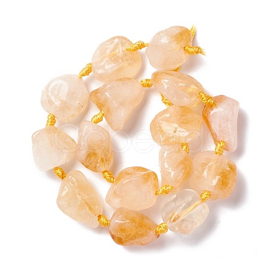 Natural Yellow Quartz Beads Strands G-B024-02-1