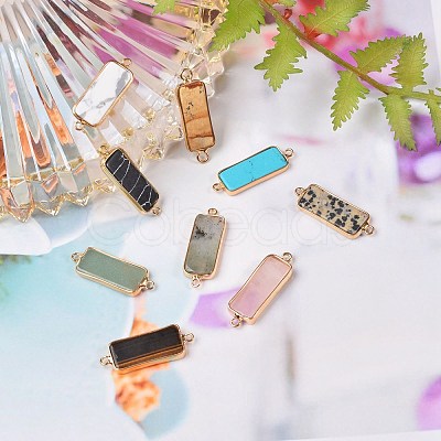 9Pcs 9 Styles Gemstone Links Connectors G-SZ0001-09LG-1