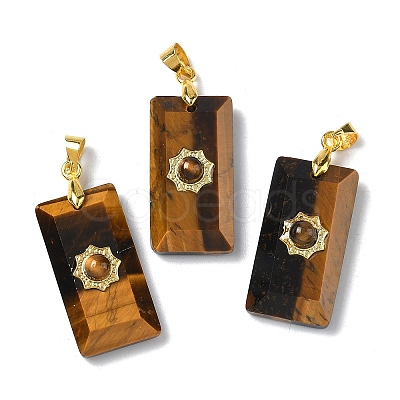 Natural Tiger Eye Pendants G-A298-01G-07-1