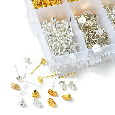 800Pcs 7 Style Iron & Plastic Stud Earring Findings DIY-YW0006-91-1
