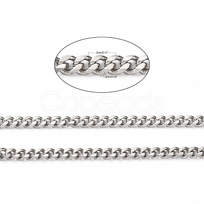 Tarnish Resistant 304 Stainless Steel Twist Chains CHS-K001-21-3mm-1