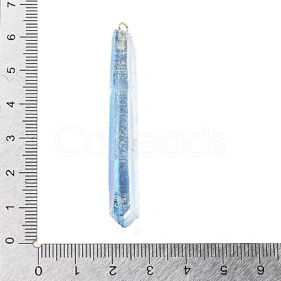 Electroplated Natural Quartz Pendants G-P315-B01-10G-1