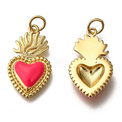 Golden Tone Brass Enamel Pendants X-KK-K750-01G-B-1