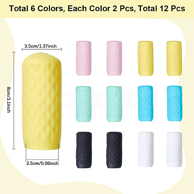 12Pcs 6 Colors Silicone Bottle Covers AJEW-GF0010-78-1
