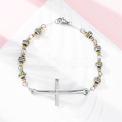 201 Stainless Steel Link Chain Bracelets BJEW-A032-01GP-01-1