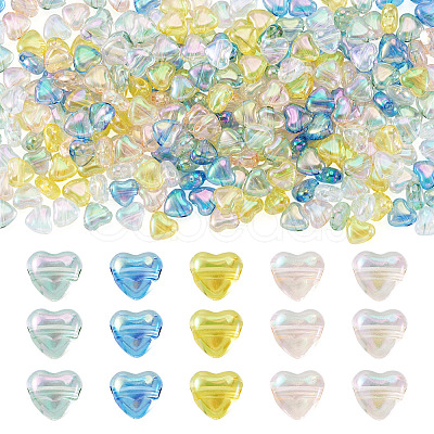 250Pcs 5 Colors Transparent Acrylic Beads TACR-TA0001-82-1