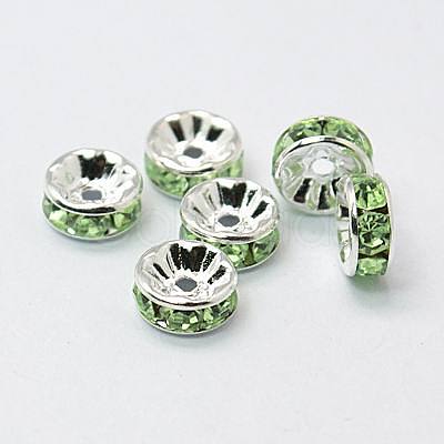 Brass Grade A Rhinestone Spacer Beads RSB034NF-10-1