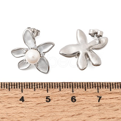 Brass Micro Pave Cubic Zirconia Enamel Stud Earrings CU-CBABA66-12C-P-1