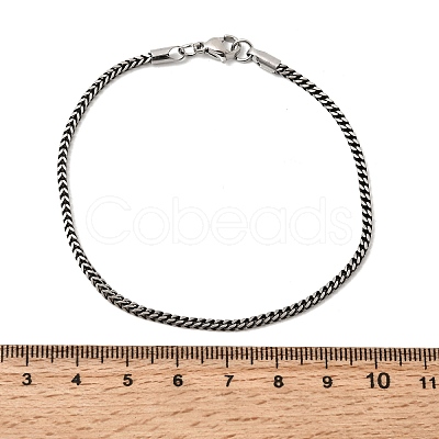 304 Stainless Steel Curb Chian Bracelets for Women Men BJEW-K240-12A-AS-1