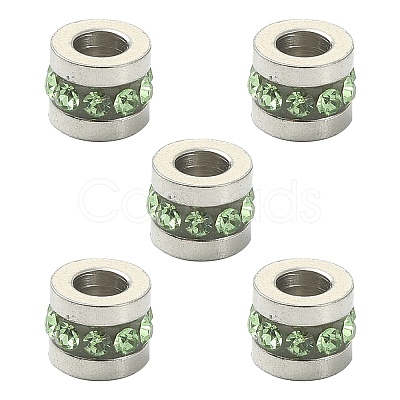 201 Stainless Steel Polymer Clay Rhinestone Inlaid Beads RB-YW0001-11J-1