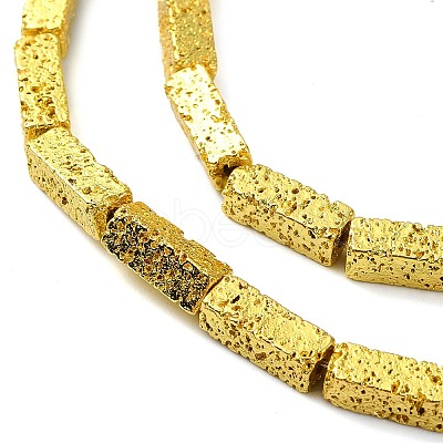 Electroplated Natural Lava Rock Beads Strands G-I360-K04-01-1