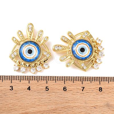 Rack Plating Brass Micro Pave Cubic Zirconia Pendants KK-H486-22G-1