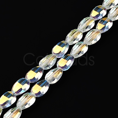 Transparent Electroplate Glass Beads Strands GLAA-Q099-F01-04-1