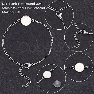 16Pcs 304 Stainless Steel Paperclip Chain Satellite Chain Bracelet Making BJEW-SP0001-32C-1