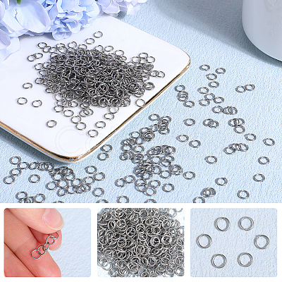 SOFPLATE 304 3000pcs Stainless Steel Open Jump Rings STAS-SP0001-63B-1