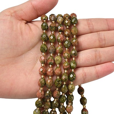 Natural Unakite Beads Strands G-F809-A48-01-1