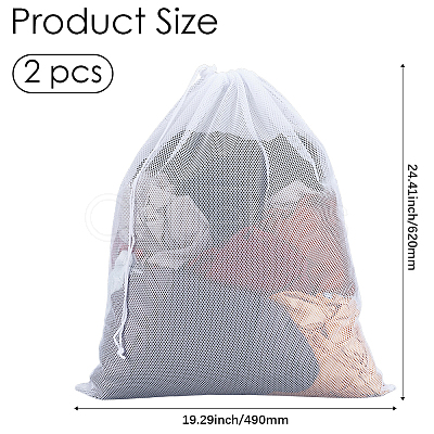 2Pcs Polyester Drawstring Clothing Storage Bags ABAG-GF0001-49B-1