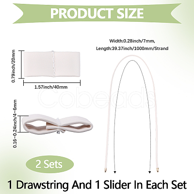Flat Imitation Leather Drawstring for Bucket Bag FIND-WH20007-51B-1