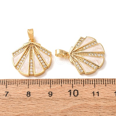 Brass Micro Pave Clear Cubic Zirconia Pendants CU-CBA805D-01G-02-1