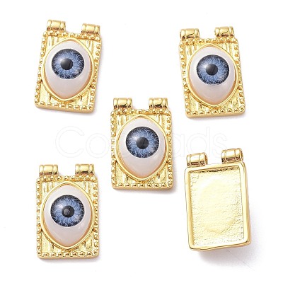 Brass Resin Pendants KK-P204-19G-1