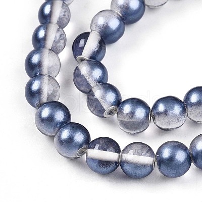 Baking Paint Transparent Glass Beads Strands DGLA-N011-8mm-08-1