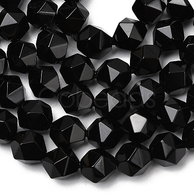 Natural Black Onyx Beads Strands G-Z119-A04-02-1