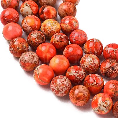 Dyed Natural Imperial Jasper Beads Strands GG-NH0018-A01-10mm-1