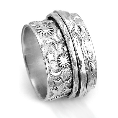 Retro Rotatable 304 Stainless Steel Finger Rings FS-WG84C22-13-1