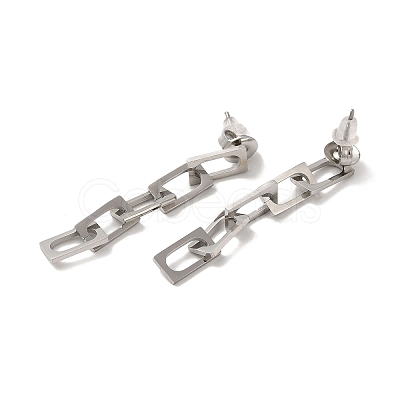 Non-Tarnish 304 Stainless Steel Chain Dangle Stud Earrings for Women EJEW-Q781-27P-1