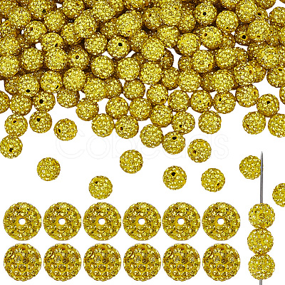 200Pcs Pave Disco Ball Beads RB-PA0001-11E-1
