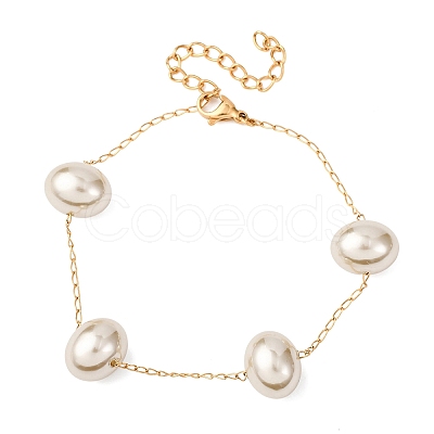 Acrylic Imitation Pearls Beasded Bracelets BJEW-F519-01G-1