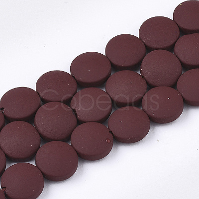 Spray Painted Non-magnetic Synthetic Hematite Beads Strands G-T116-02-21-1