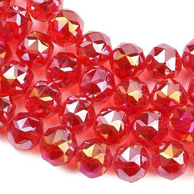 Transparent Electroplate Glass Beads Strands EGLA-N002-34C-B15-1