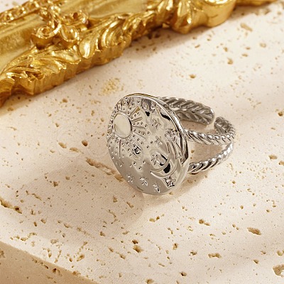 Non-Tarnish 304 Stainless Steel Open Cuff Ring LS-HD4650-2-1
