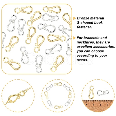 20Pcs 2 Colors Brass Hook Clasps KK-YW0004-17-1